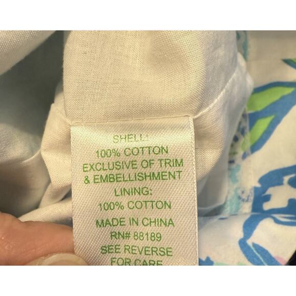 Lilly Pulitzer NWT Dress Sz 2 Serena Blue Tossing the Line Striped Floral Beaded - Picture 9 of 14